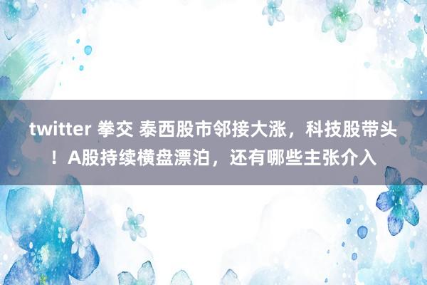 twitter 拳交 泰西股市邻接大涨，科技股带头！A股持续横盘漂泊，还有哪些主张介入