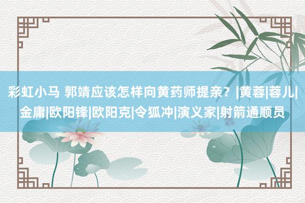 彩虹小马 郭靖应该怎样向黄药师提亲？|黄蓉|蓉儿|金庸|欧阳锋|欧阳克|令狐冲|演义家|射箭通顺员