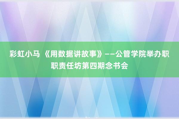 彩虹小马 《用数据讲故事》——公管学院举办职职责任坊第四期念书会